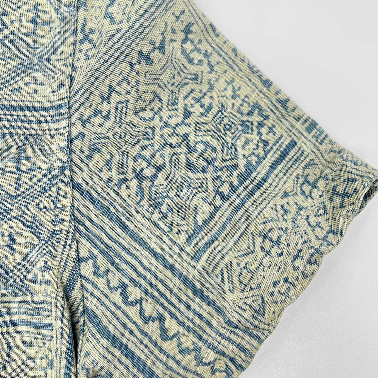 RRL ダブルアールエル MNRRKNI1N820022 インディゴ×クリーム コットン Bandana Print Jersey Camp Shirt/バンダナプリント ジャージーキャンプシャツ トップス