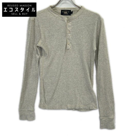 782775240001 Beige Cotton Henley Neck Long Sleeve Thermal Cut and Sew Top XS Men's
