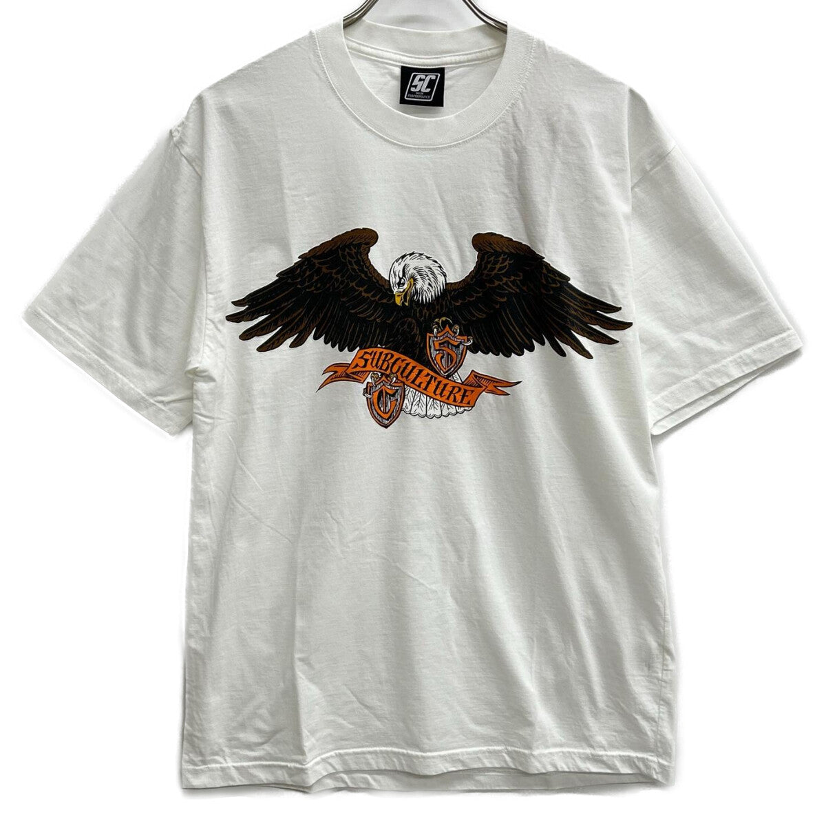 SC Subculture エスシー サブカルチャー SCST-S2206 ホワイト コットン EMBLEM EAGLE T-SHIRT トップス