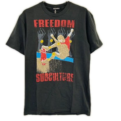 SC Subculture エスシー サブカルチャー SCST-S2108 ブラック コットン 製品洗い FREEDOM T-SHIRTS TYPE-V BODY トップス
