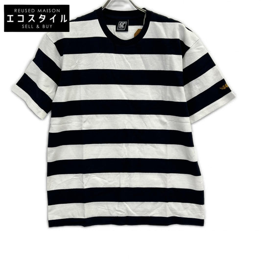 SCST-S2402 ﾈｲﾋﾞｰ×ﾎﾜｲﾄ ｺｯﾄﾝ ﾛｺﾞﾜｯﾍﾟﾝ BORDER SHORTSLEEVE T-SHIRT トップス 1 メンズ