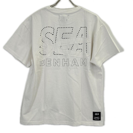 ×DENHAM WDS-C-DHM25-Q4-05 White Cotton WINDENHAM SS T-SHIRT Tops S Men's