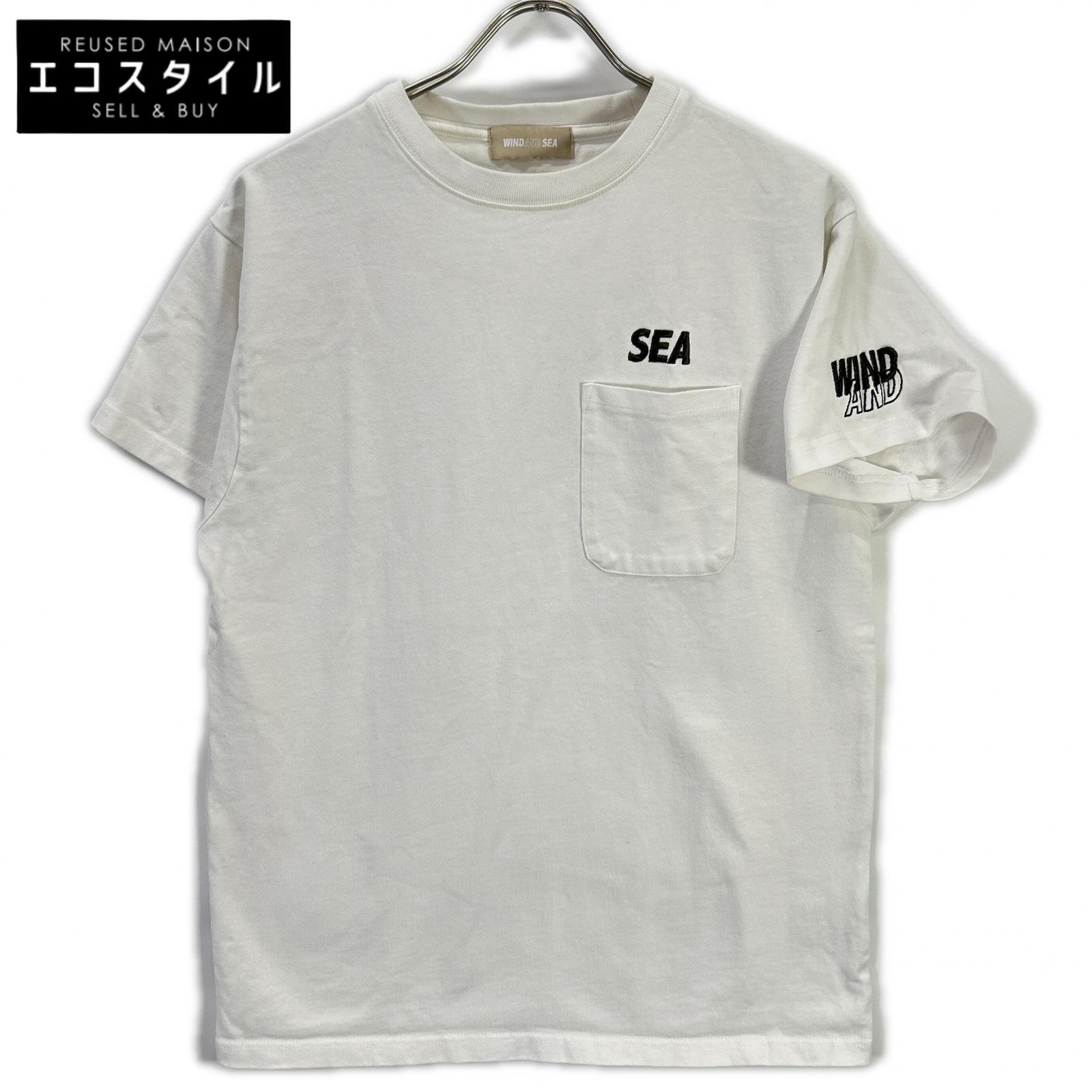 WIND AND SEA ウィンダンシー WDS-O-ESPG-25-Q3-CS-01 ホワイト コットン SEA刺繍 PIGMENT POCKET TEE トップス