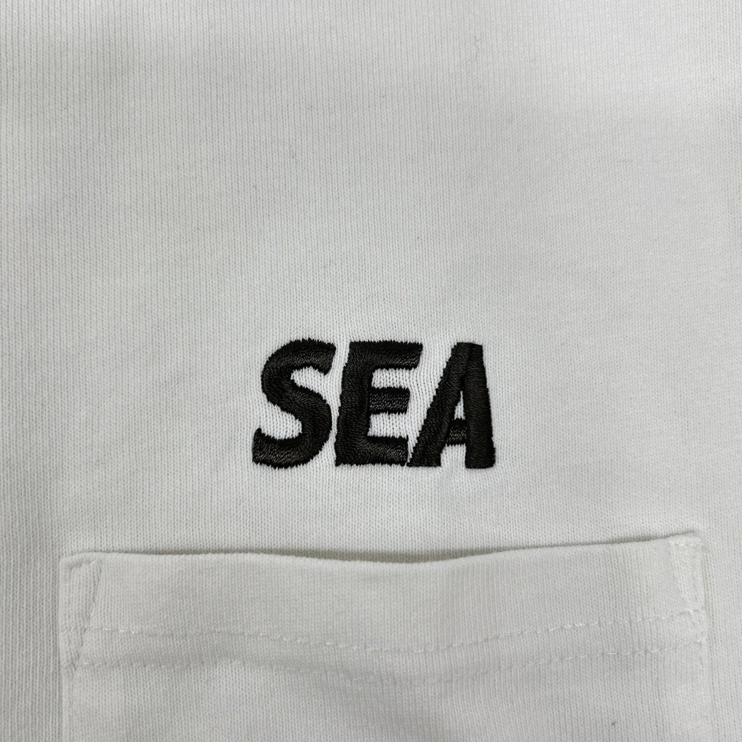 WIND AND SEA ウィンダンシー WDS-O-ESPG-25-Q3-CS-01 ホワイト コットン SEA刺繍 PIGMENT POCKET TEE トップス