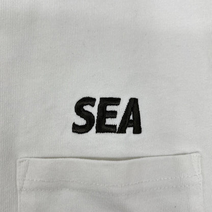 WIND AND SEA ウィンダンシー WDS-O-ESPG-25-Q3-CS-01 ホワイト コットン SEA刺繍 PIGMENT POCKET TEE トップス