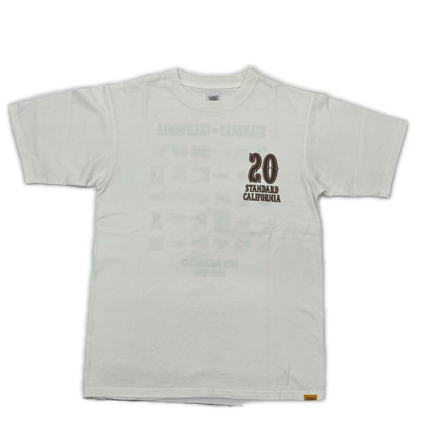STANDARD CALIFORNIA スタンダードカリフォルニア 20周年記念 ホワイト コットン バックプリント SD 20th Anniversary Logo Tee トップス