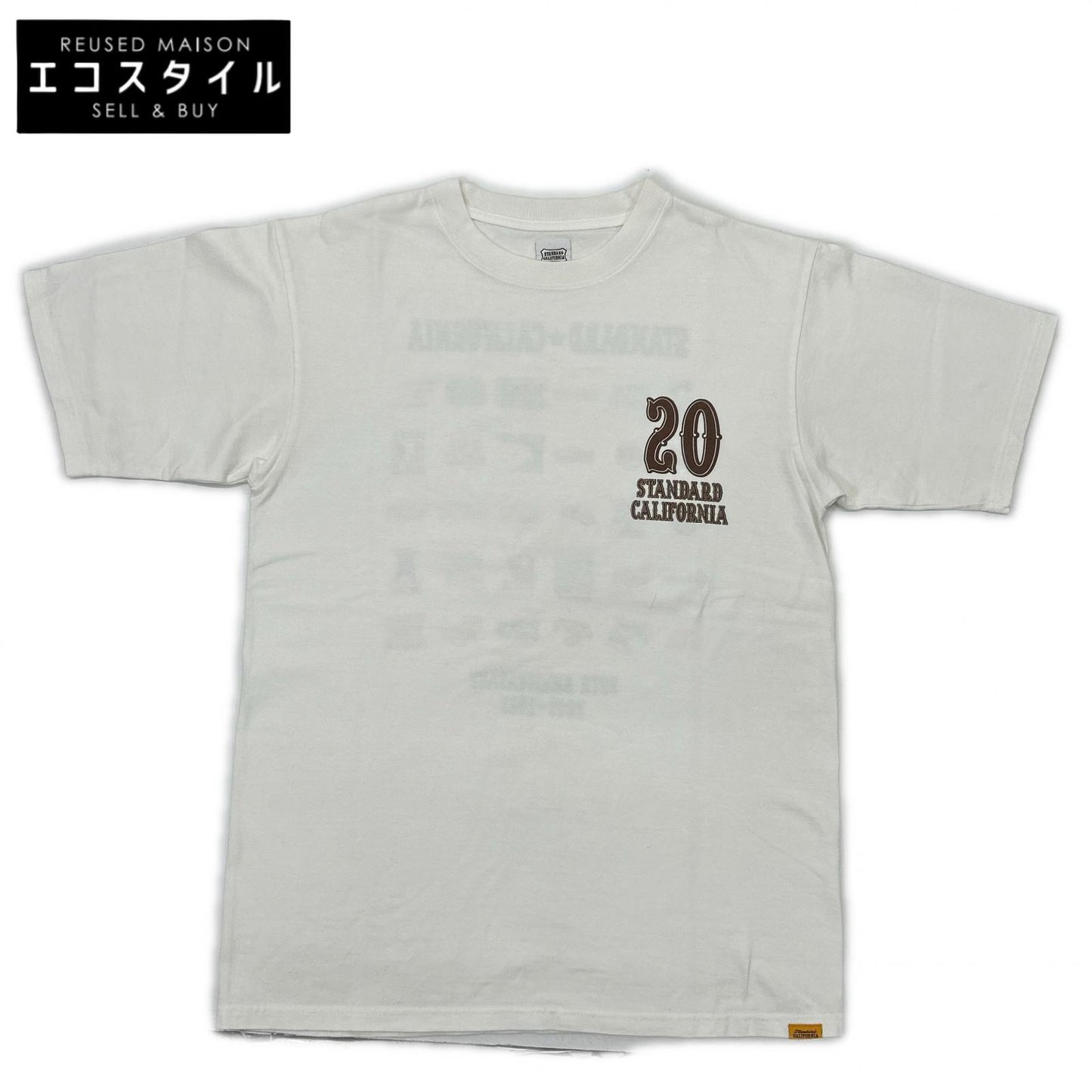 STANDARD CALIFORNIA スタンダードカリフォルニア 20周年記念 ホワイト コットン バックプリント SD 20th Anniversary Logo Tee トップス