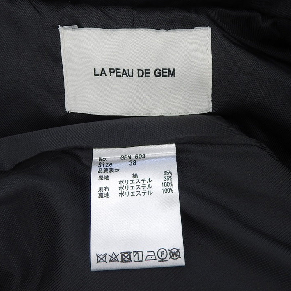 LA PEAU DE GEM ラポドゥジェム コットン ポリエステル パイピング 2wayトレンチコート レディース カーキグリーン 38 コート