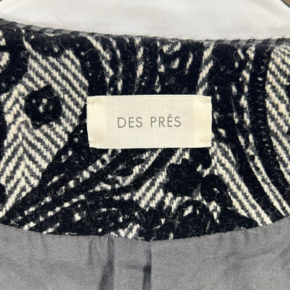 DES PRES Des Pres 22073407307 黑色佩斯利重植绒印花圆领夹克