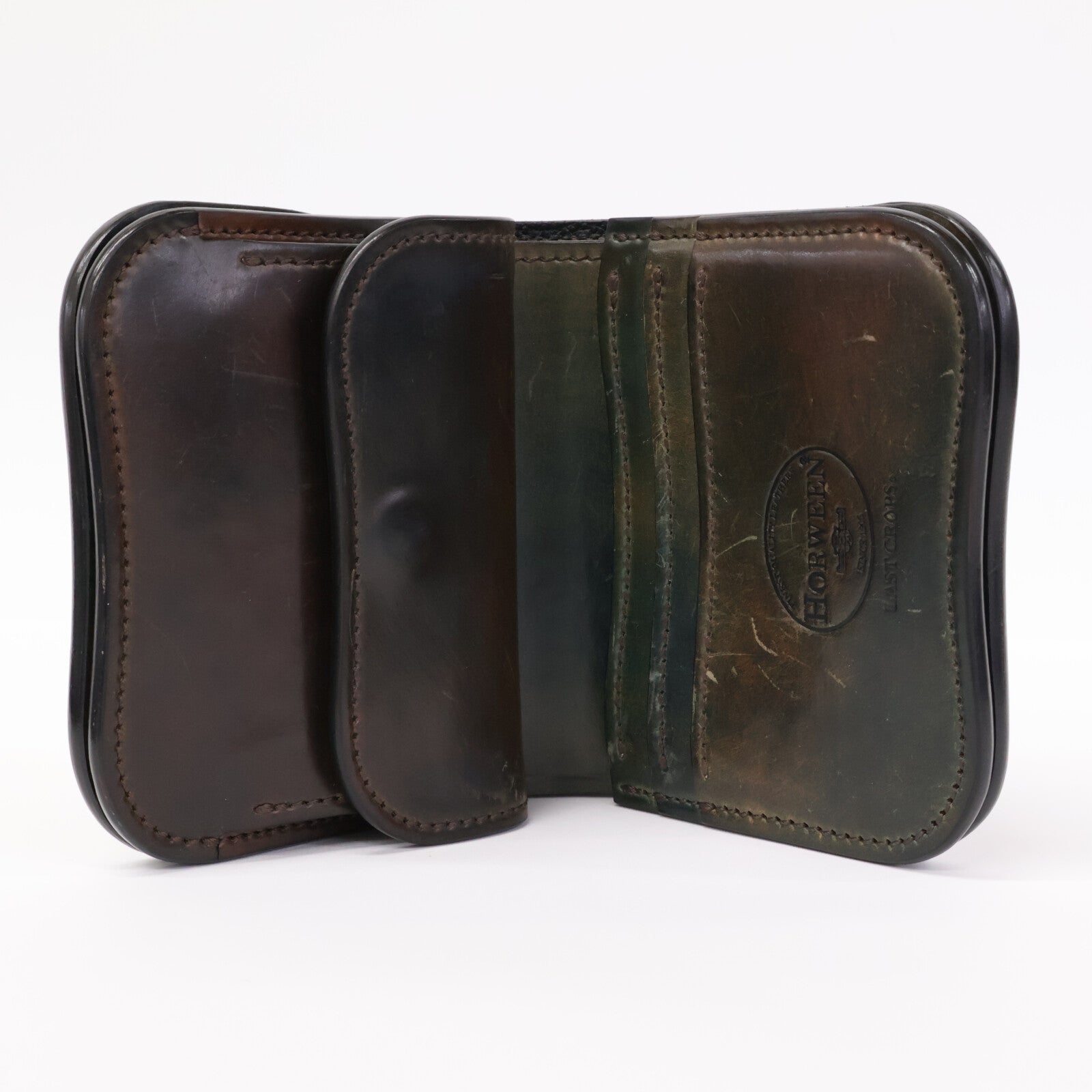 LAST CROPS ラストクロップス マーブルブラック ラフアウト HORWEEN社 シェルコードバン SPANKER I/スパンカーⅠ二つ折り財布 二つ折り財布（小銭入れあり）