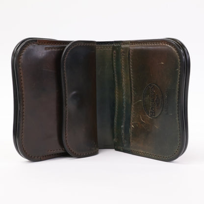 LAST CROPS ラストクロップス マーブルブラック ラフアウト HORWEEN社 シェルコードバン SPANKER I/スパンカーⅠ二つ折り財布 二つ折り財布（小銭入れあり）