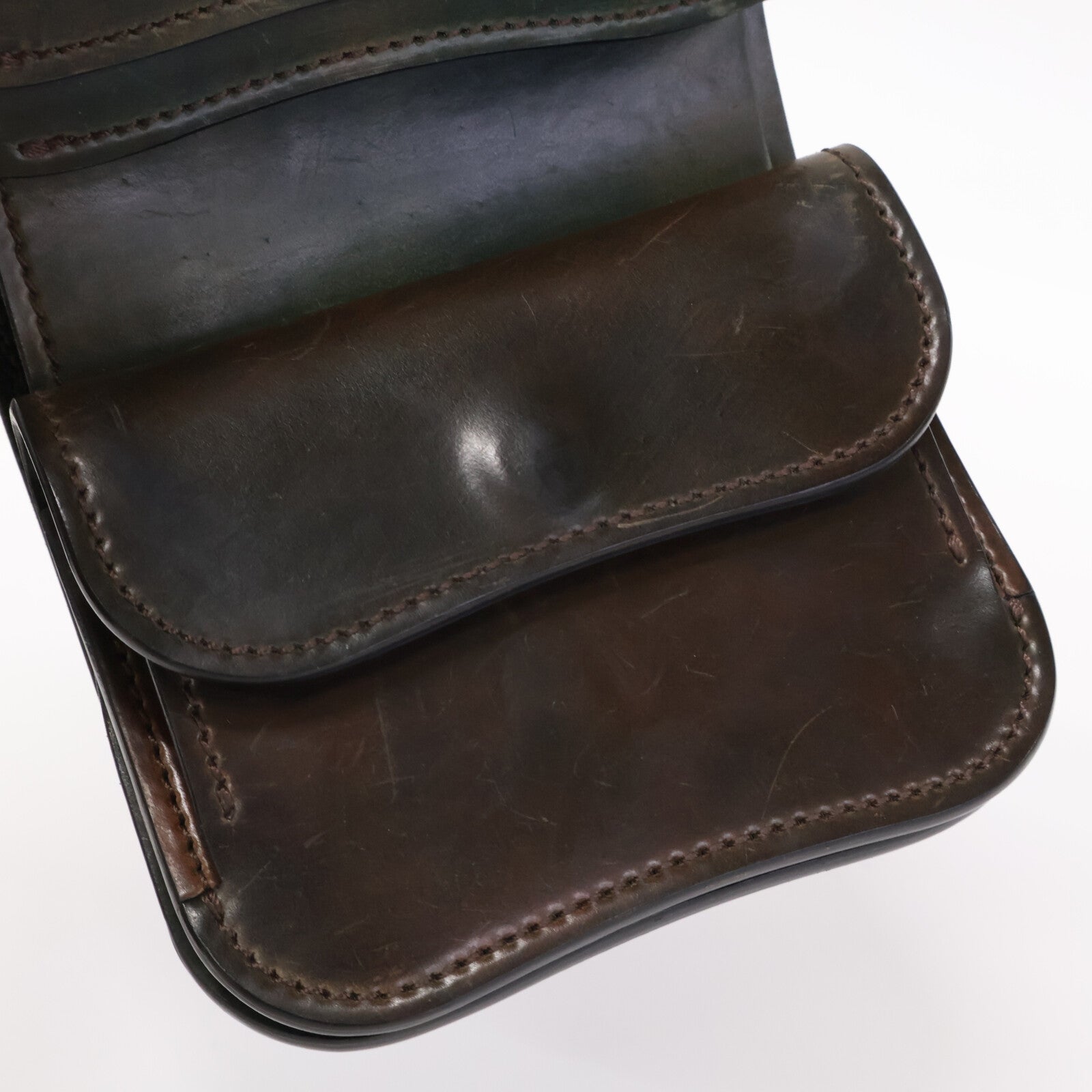 LAST CROPS ラストクロップス マーブルブラック ラフアウト HORWEEN社 シェルコードバン SPANKER I/スパンカーⅠ二つ折り財布 二つ折り財布（小銭入れあり）