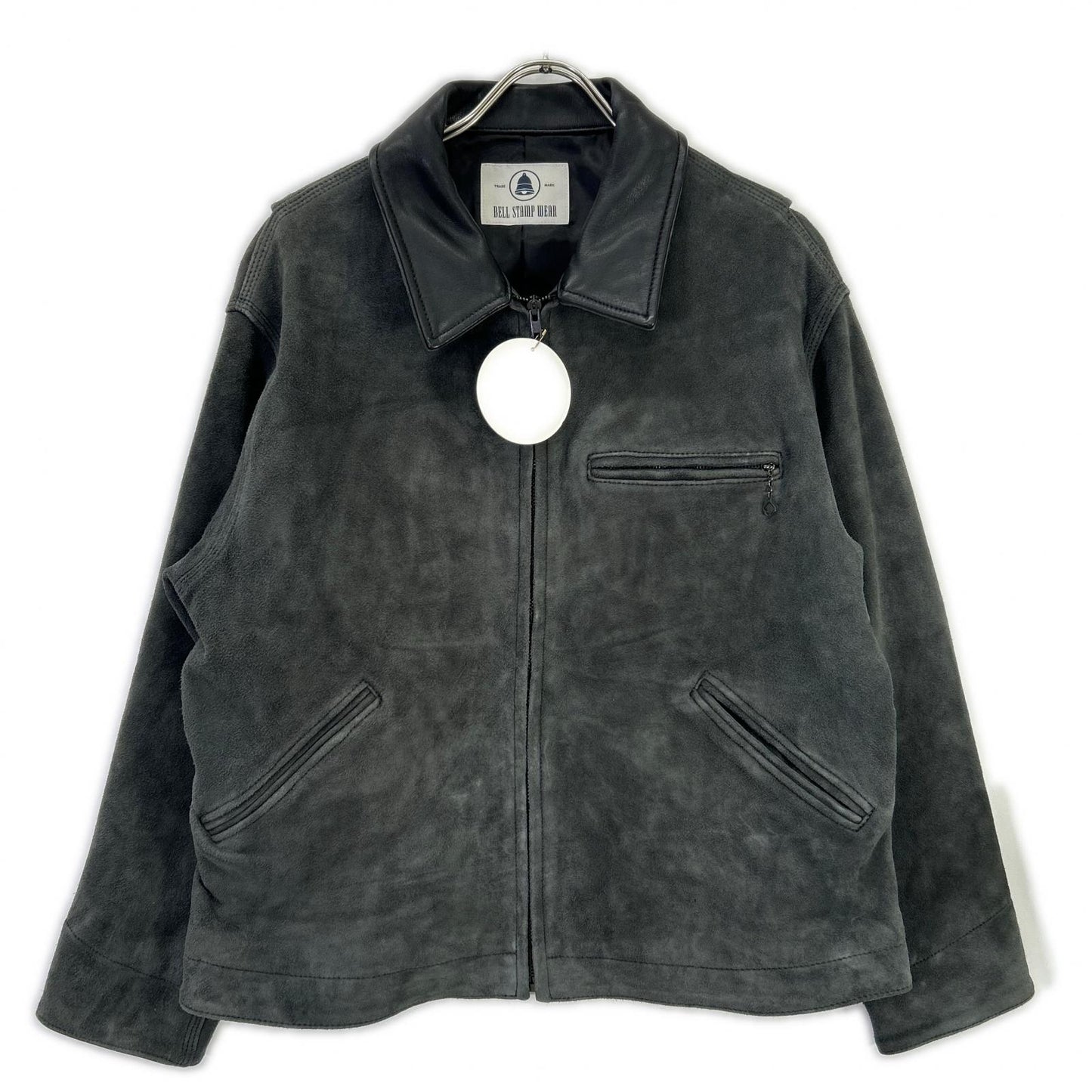 BELL STAMP WEAR 贝尔印章服饰 25S-BSW01 炭绿色山羊绒 CAR LOVE JAM 皮革拉链夹克 夹克