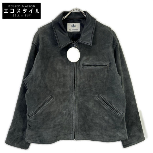 BELL STAMP WEAR 25S-BSW01 Charcoal Green Goat Suede CAR LOVE JAM Leather Zip Jacket