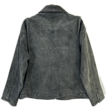 BELL STAMP WEAR 贝尔印章服饰 25S-BSW01 炭绿色山羊绒 CAR LOVE JAM 皮革拉链夹克 夹克