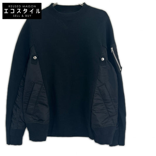sacai サカイ 【24年製】SCM-058 Sweat Nylon Twill Pullover ドッキング スウェットシャツ トップス