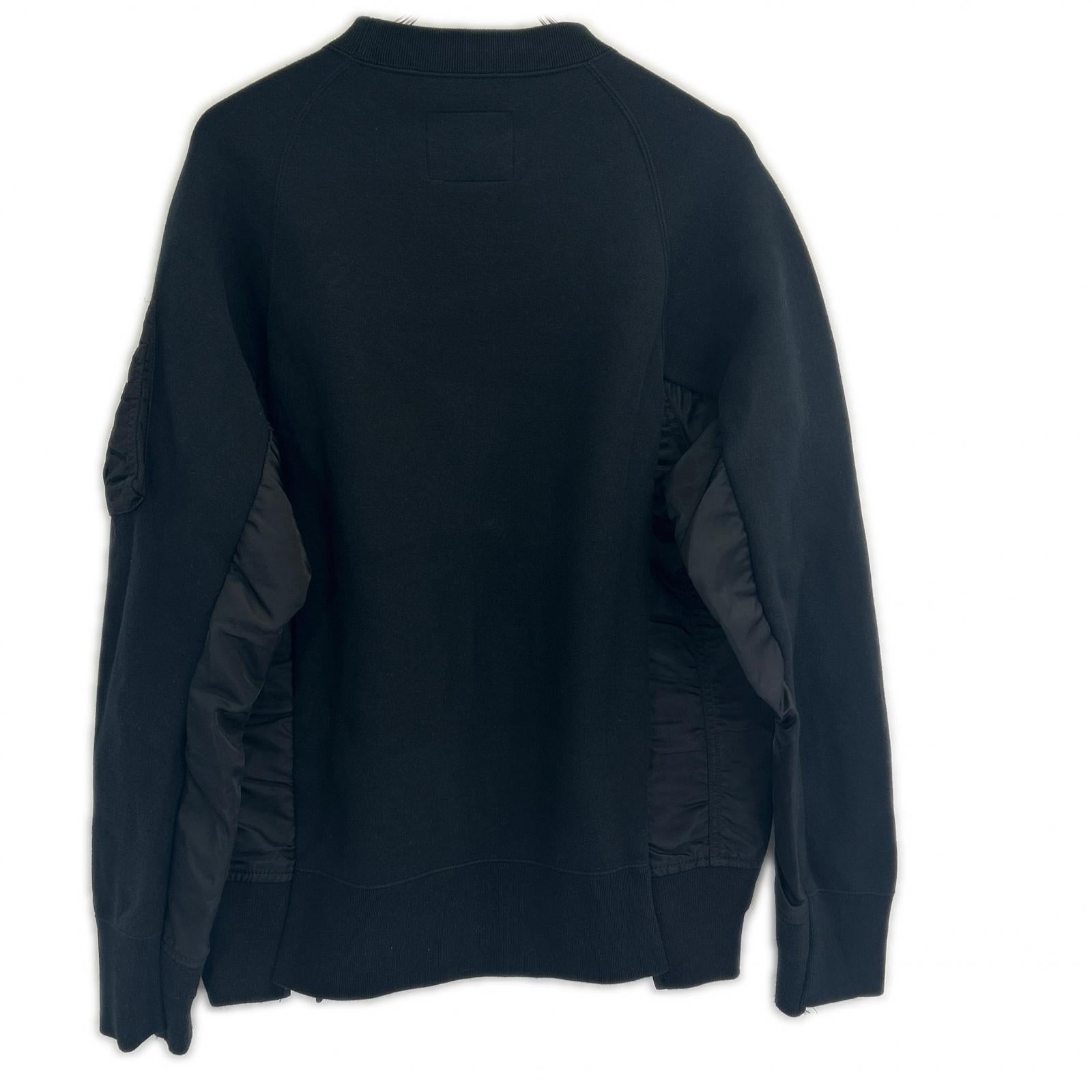 sacai サカイ 【24年製】SCM-058 Sweat Nylon Twill Pullover ドッキング スウェットシャツ トップス