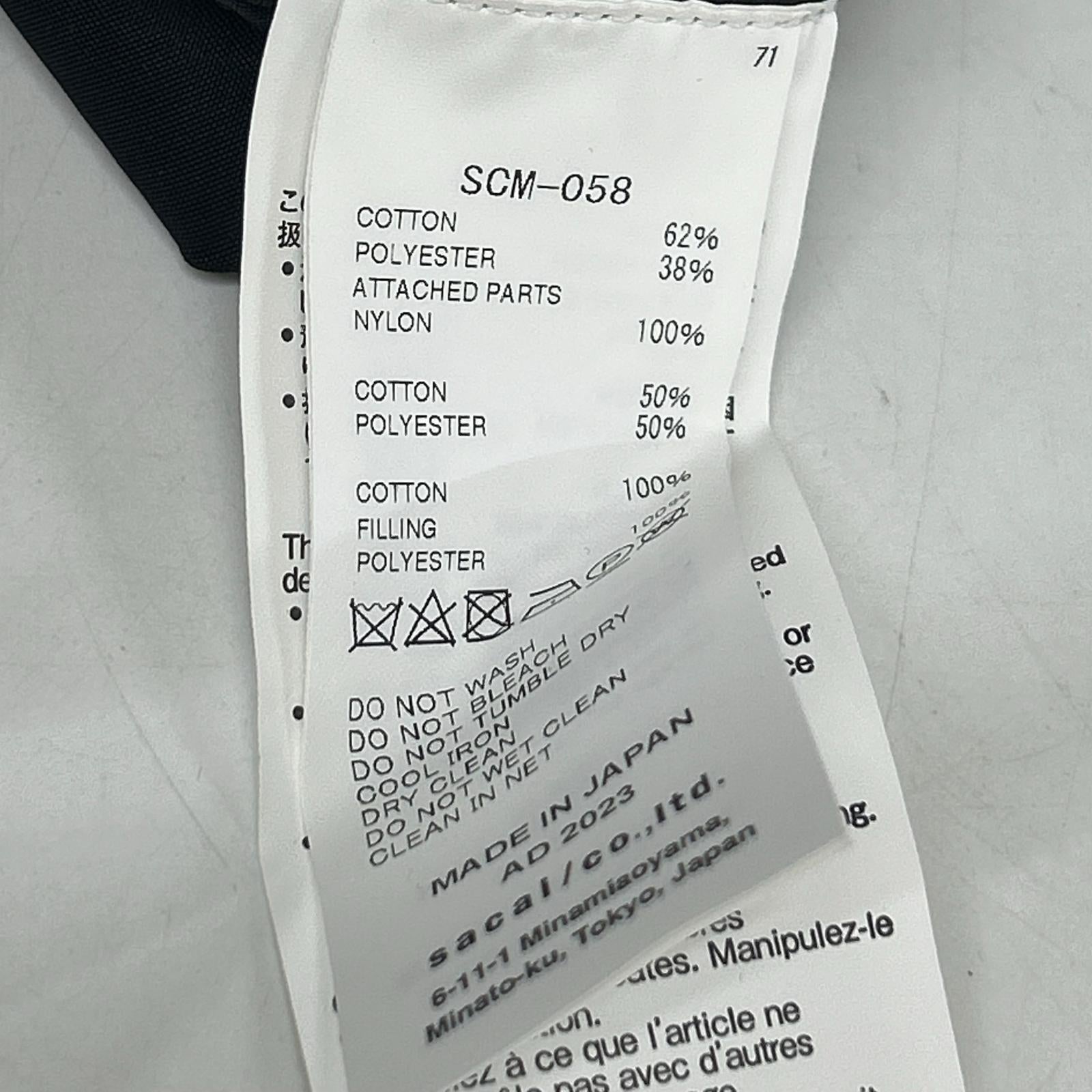 sacai サカイ 【24年製】SCM-058 Sweat Nylon Twill Pullover ドッキング スウェットシャツ トップス
