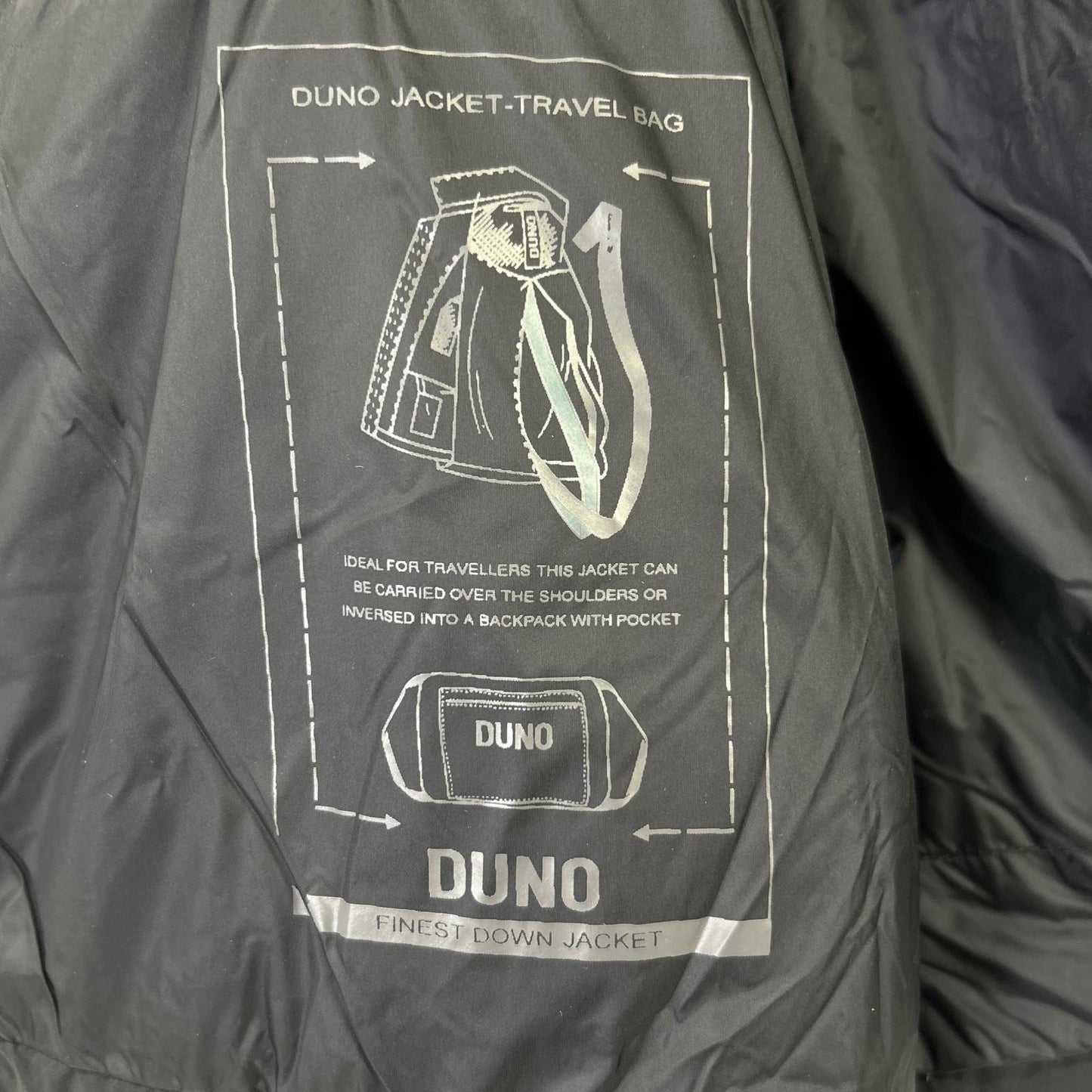 DUNO Duno 黑色 JUMP LICOSA 弹力尼龙连帽羽绒服 夹克