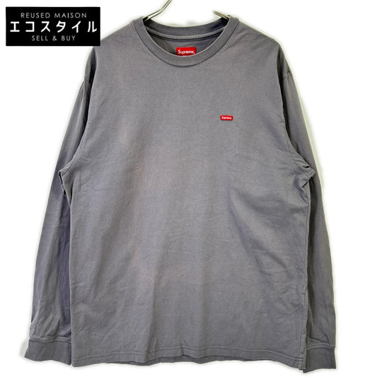Supreme シュプリーム グレー Small Box L/S Tee スモールボックスロゴロングスリーブカットソー トップス