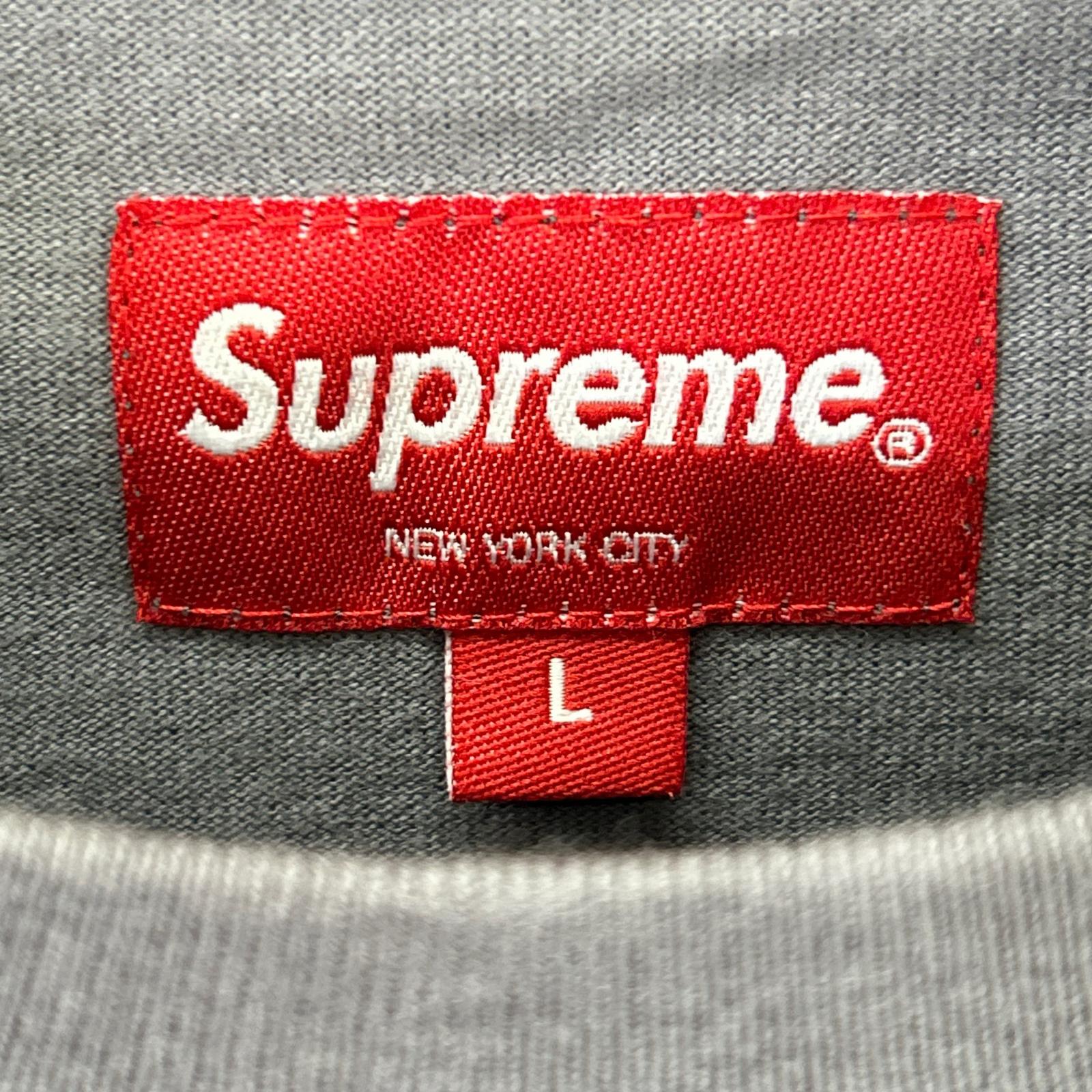 Supreme シュプリーム グレー Small Box L/S Tee スモールボックスロゴロングスリーブカットソー トップス