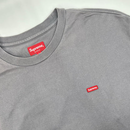 Supreme シュプリーム グレー Small Box L/S Tee スモールボックスロゴロングスリーブカットソー トップス