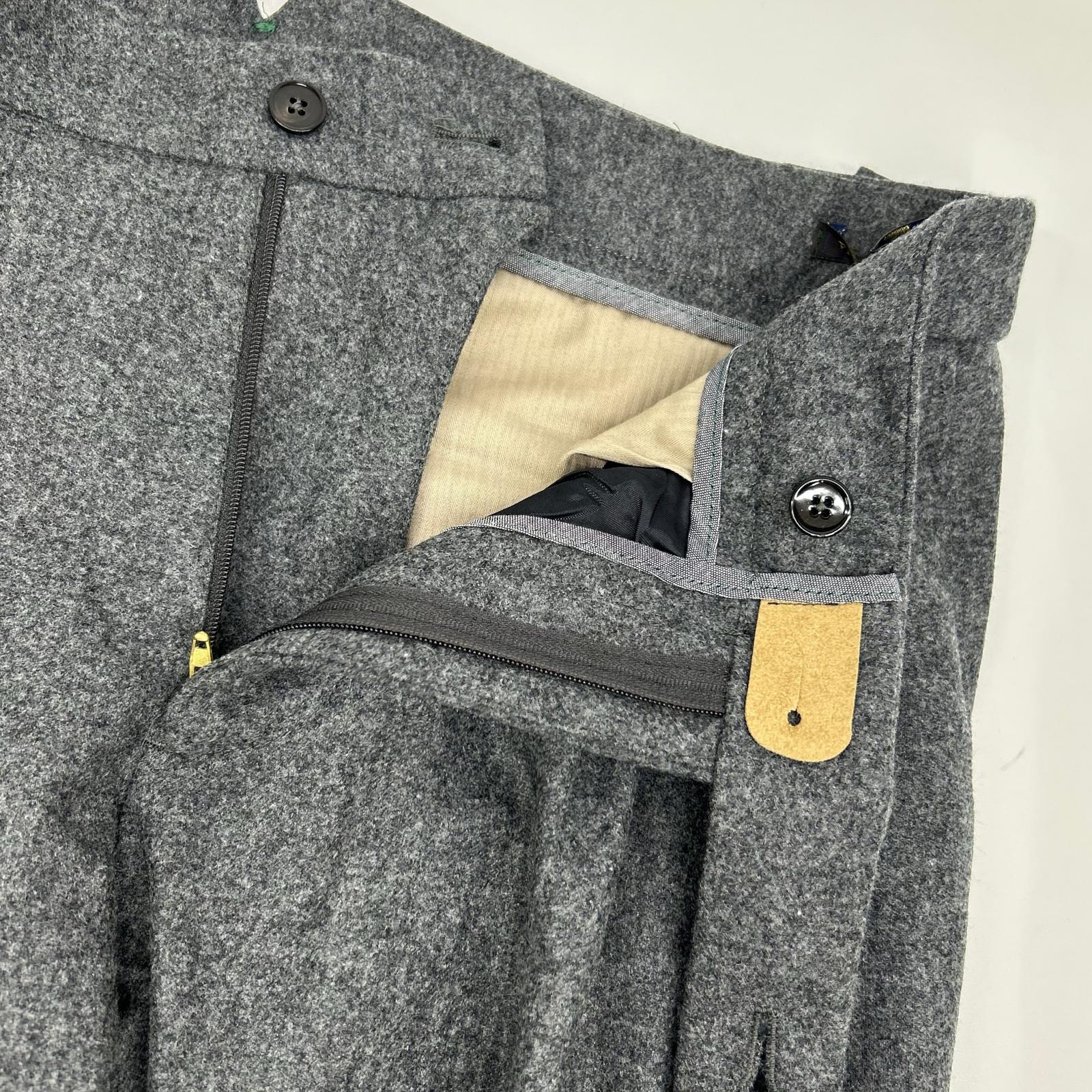 BERWICH 贝尔维奇 vb1504 灰色 SCOTCH 羊毛法兰绒双褶九分裤 下装