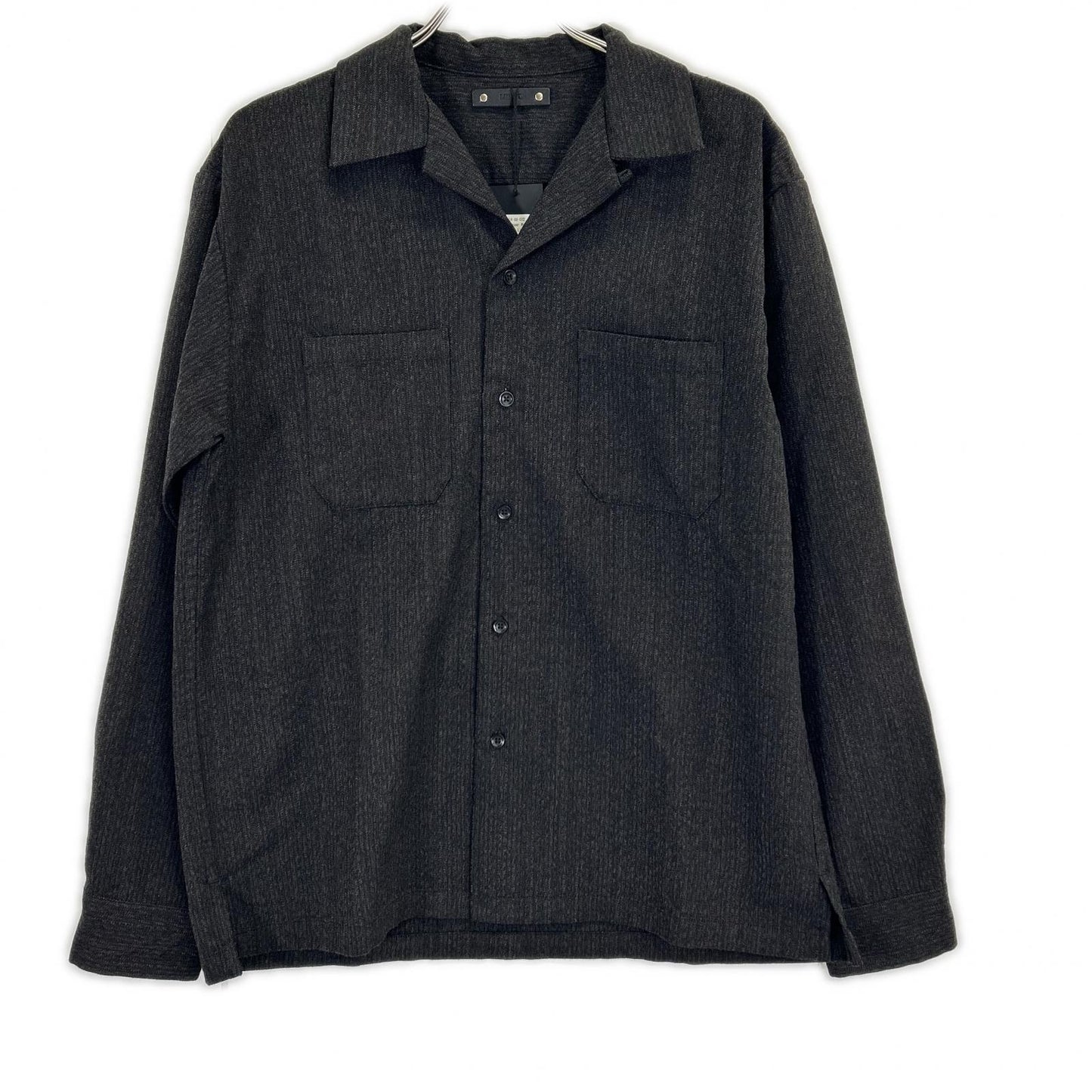 2409-5004-69-022 ﾌﾞﾗｯｸ Open Collar L/S SH ｳｰﾙｼｬﾂｼﾞｬｹｯﾄ ジャケット 2 メンズ