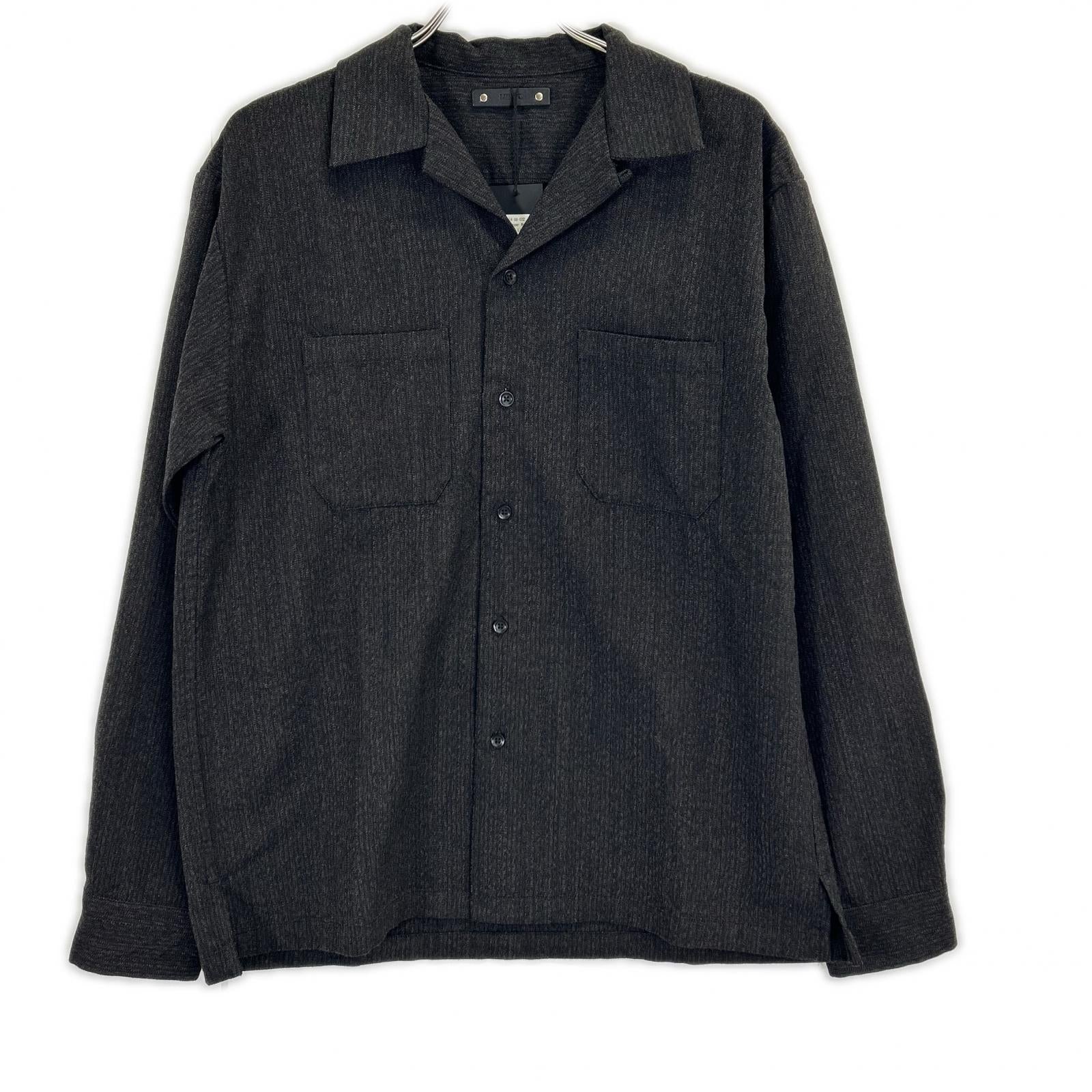 2409-5004-69-022 ﾌﾞﾗｯｸ Open Collar L/S SH ｳｰﾙｼｬﾂｼﾞｬｹｯﾄ ジャケット 2 メンズ