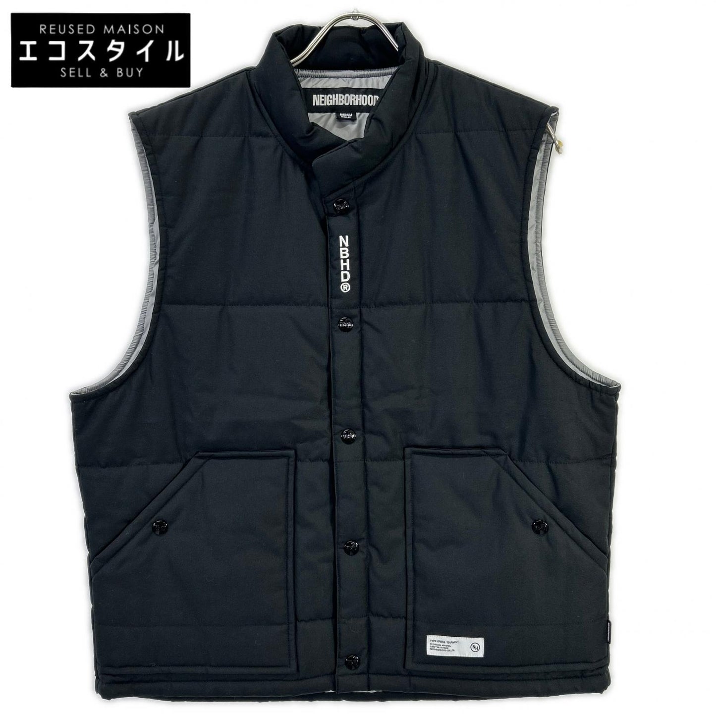NEIGHBORHOOD 邻里 242TSNH-JKM10 24AW 黑色 PADDED TRACKER VEST 填充马甲