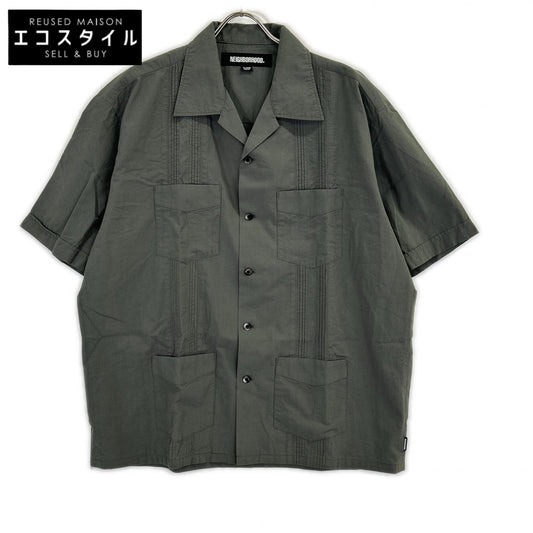 251AQNH-SHM05 25SS Khaki GUAYABERA SHIRT SS Short Sleeve Shirt Tops X L Men's