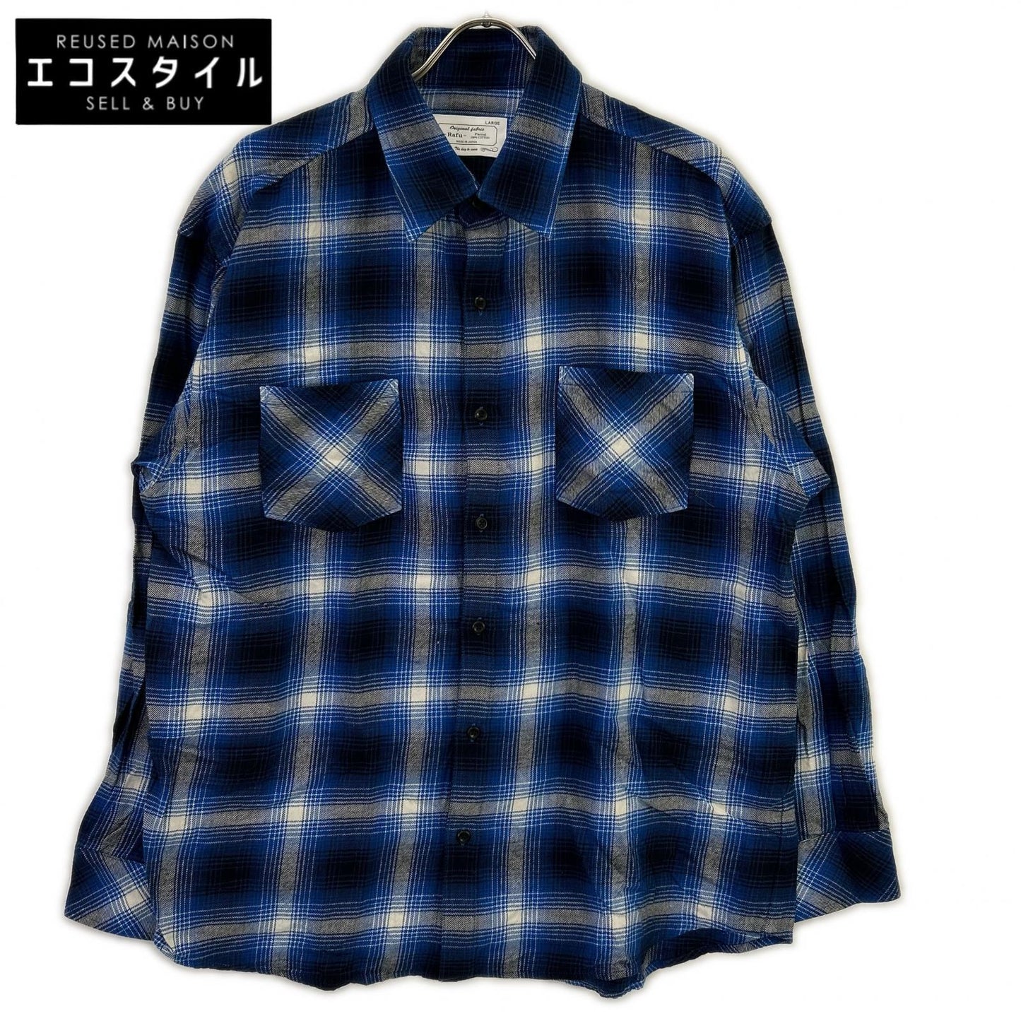 Rafu 拉夫 Rafu001-23-01 23SS 蓝色 STANDARD SHIRT 长袖格子衬衫 上衣