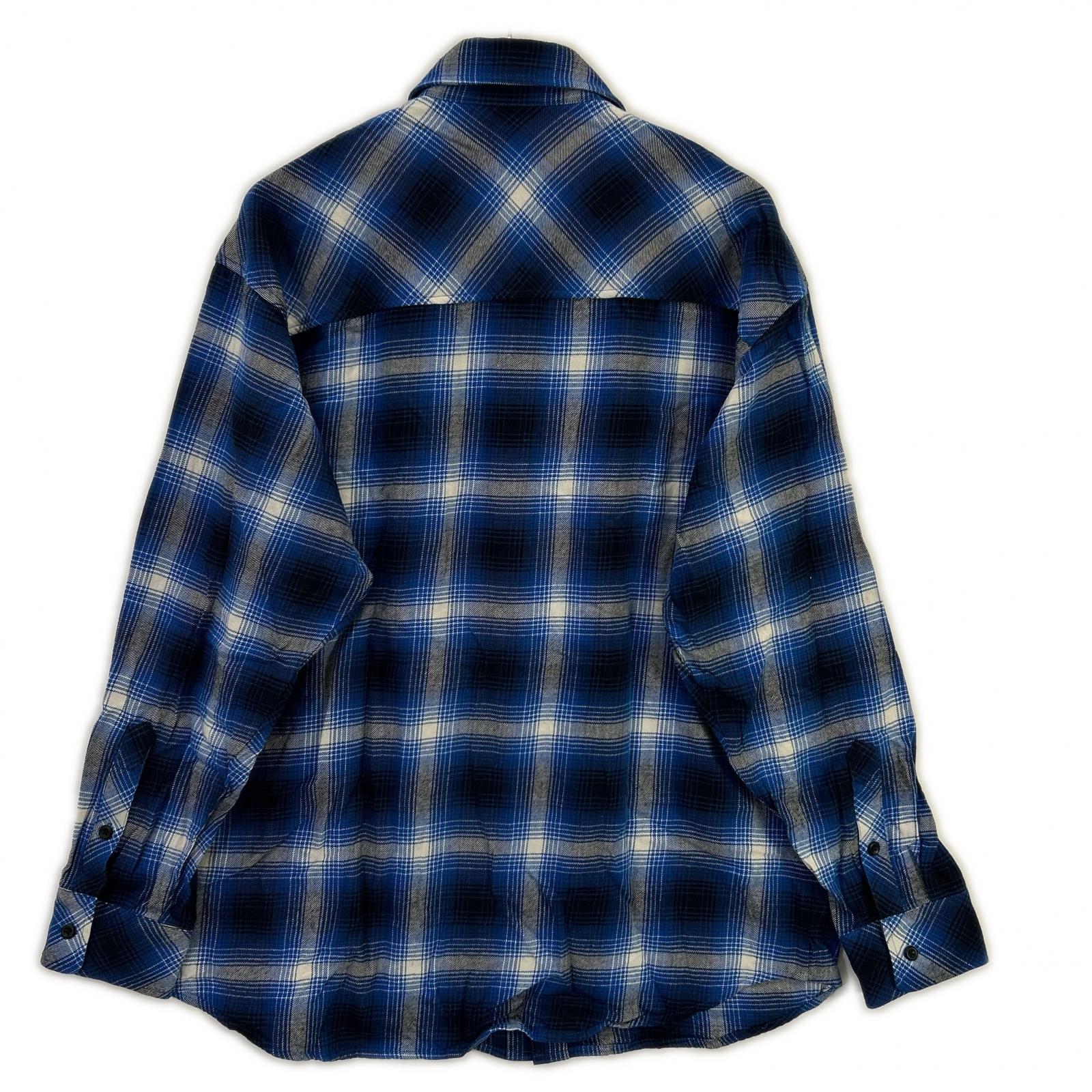 Rafu ラフ Rafu001-23-01 23SS ブルー STANDARD SHIRT 長袖チェックシャツ トップス