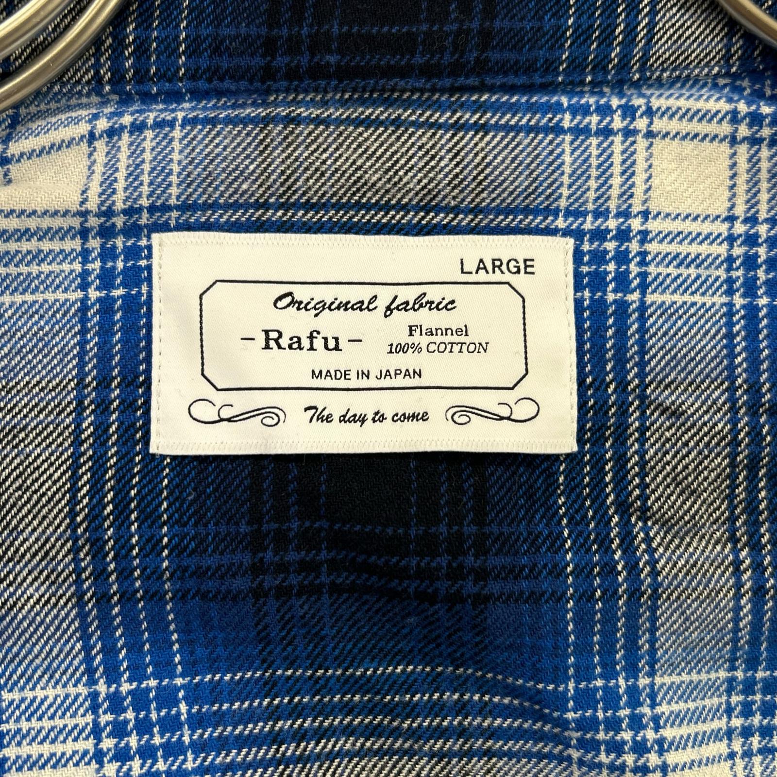 Rafu ラフ Rafu001-23-01 23SS ブルー STANDARD SHIRT 長袖チェックシャツ トップス