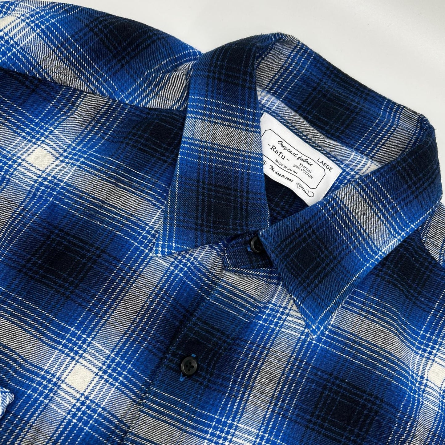 Rafu ラフ Rafu001-23-01 23SS ブルー STANDARD SHIRT 長袖チェックシャツ トップス
