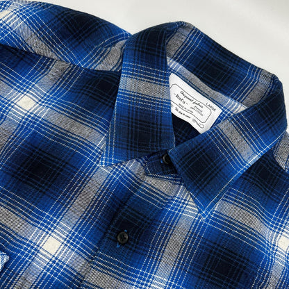 Rafu ラフ Rafu001-23-01 23SS ブルー STANDARD SHIRT 長袖チェックシャツ トップス