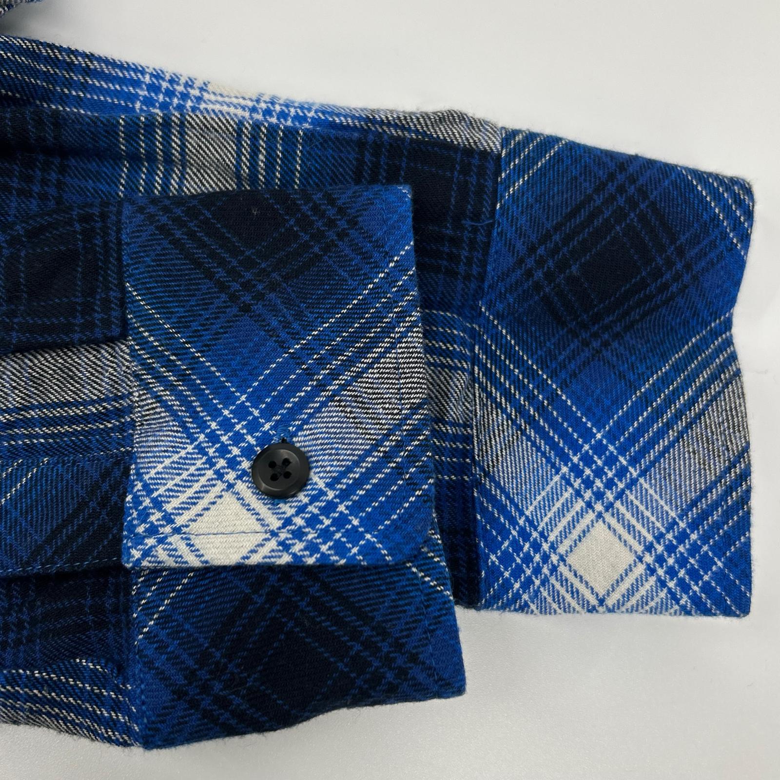 Rafu ラフ Rafu001-23-01 23SS ブルー STANDARD SHIRT 長袖チェックシャツ トップス