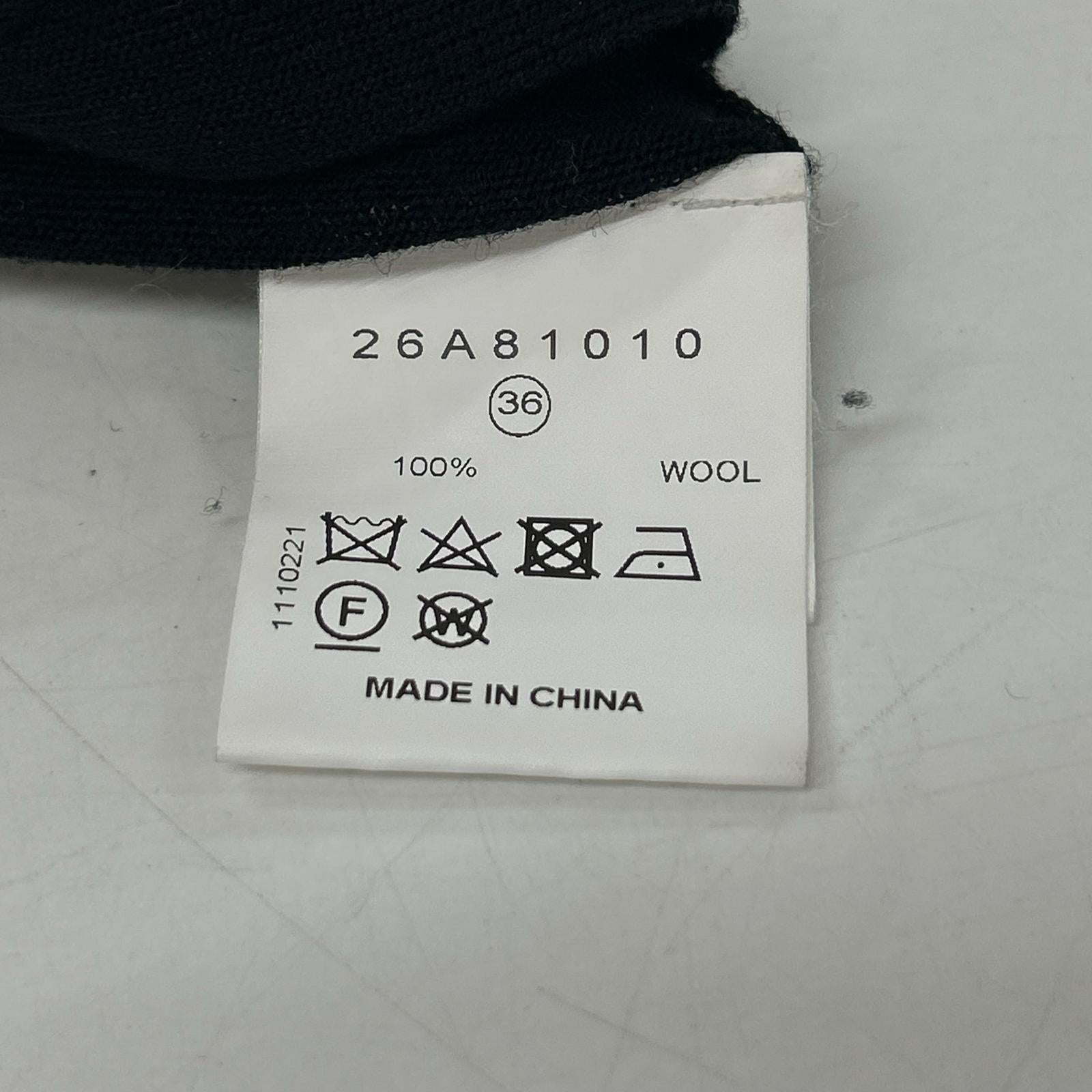 24AW 26A81010 黑色 羊毛透视感麻花衬衫针织衫 上衣 36 女士