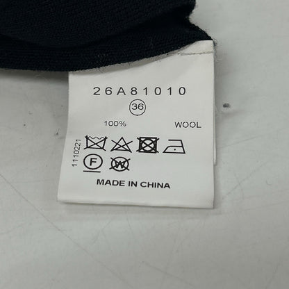 24AW 26A81010 黑色 羊毛透视感麻花衬衫针织衫 上衣 36 女士