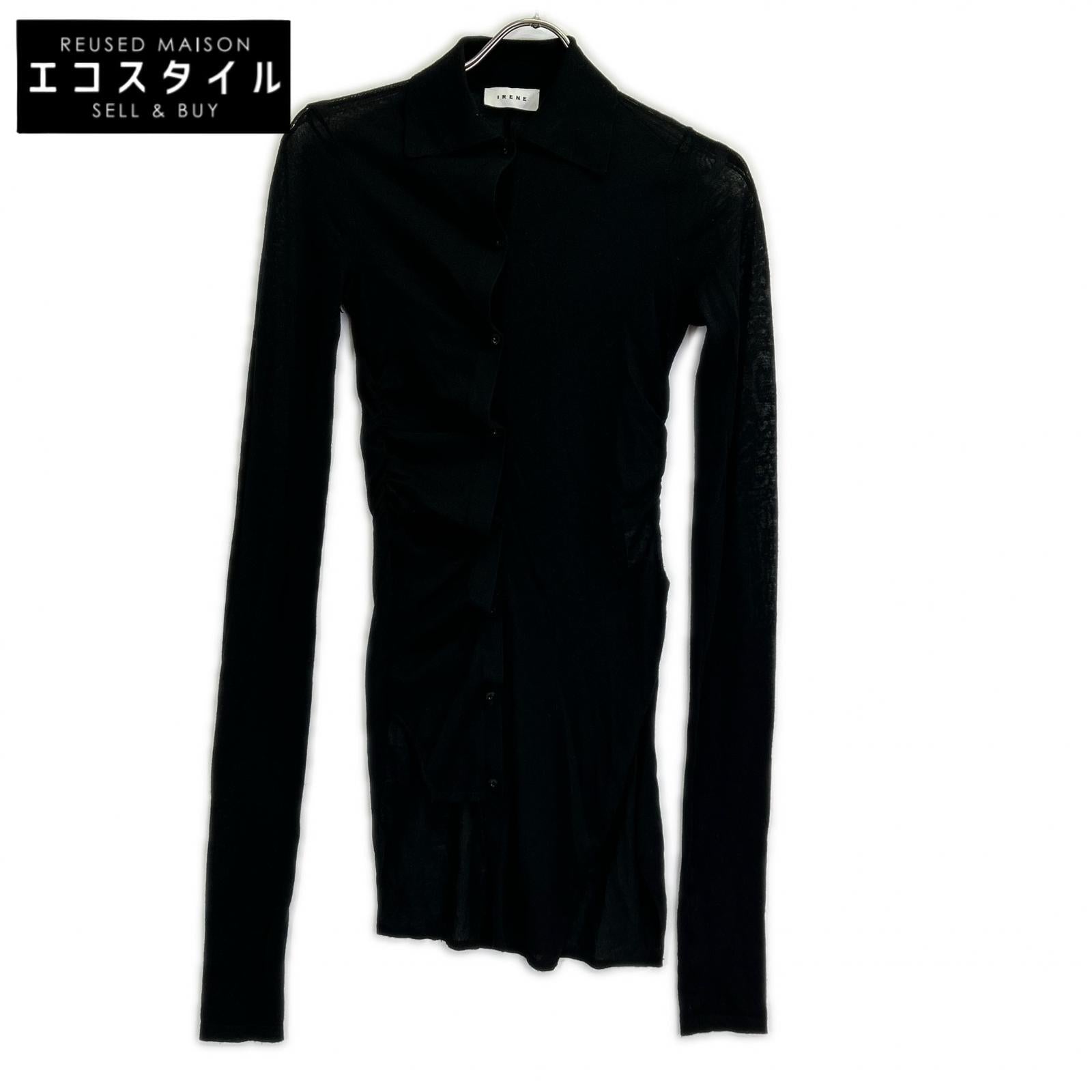 IRENE アイレネ 24AW 26A81010 黑色 羊毛薄纱扭花针织衫 上衣