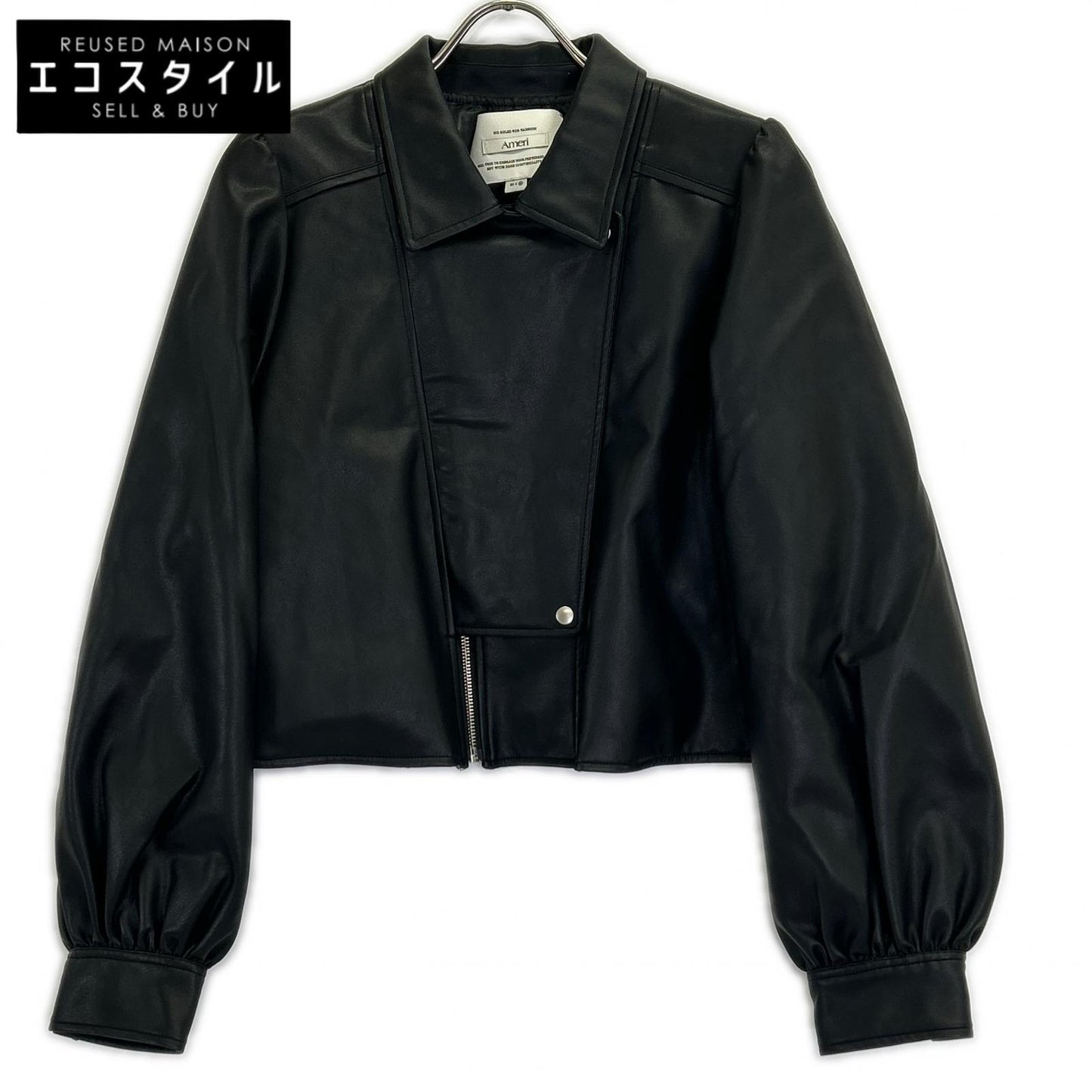 AMERI AMERI 黑色 LADY GATHER RIDERS JACKET 夹克