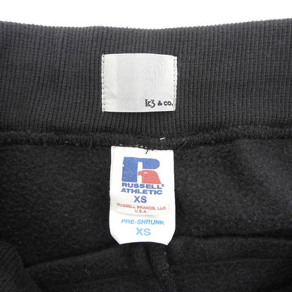 k3&co. ケイスリーアンドコー 【RUSSELL】 カットオフ ゴムウエスト フレア スウェットパンツ ボトムス レディース ブラック XS ボトムス