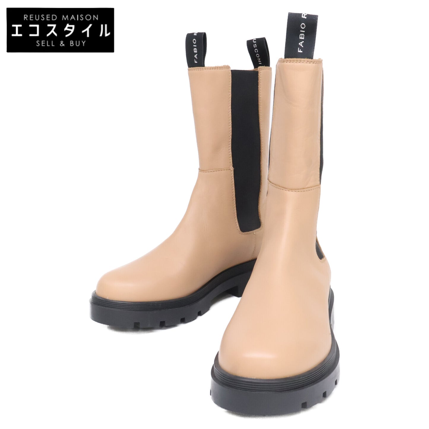 FABIORUSCONI Fabio Rusconi [Like New] Leather Side Gore Boots Shoes