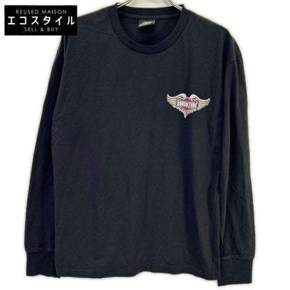 SC Subculture 23AW SCLT-A2301 Black Cotton FEATHER EMBLEM LONGSLEEVE T-SHIRT Tops