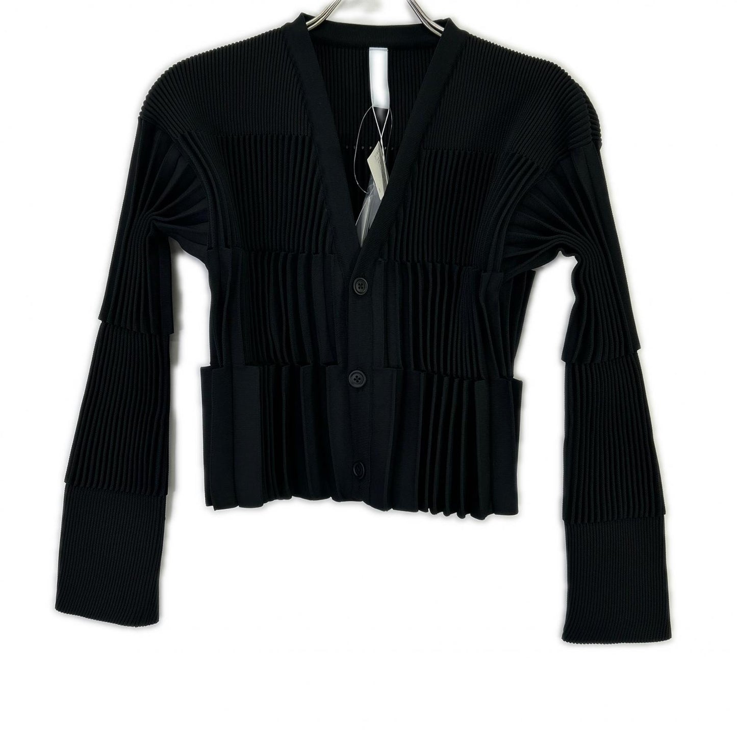 CFCL シーエフシーエル 25AW CF010KE208JP00 ブラック ポリエステル アコーディオンプリーツ ACCORDION CROPPED CARDIGAN トップス