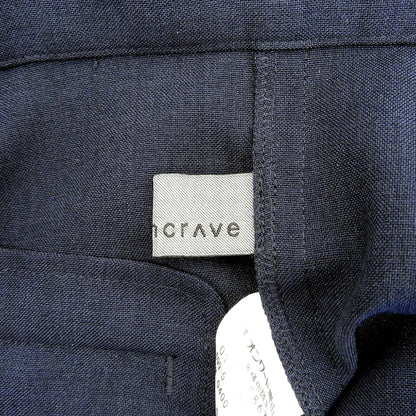 uncrave アンクレイヴ 美品 ポリエステル サイドジップ センタープレステーパードスラックス ボトムス レディース ネイビー 0 ボトムス