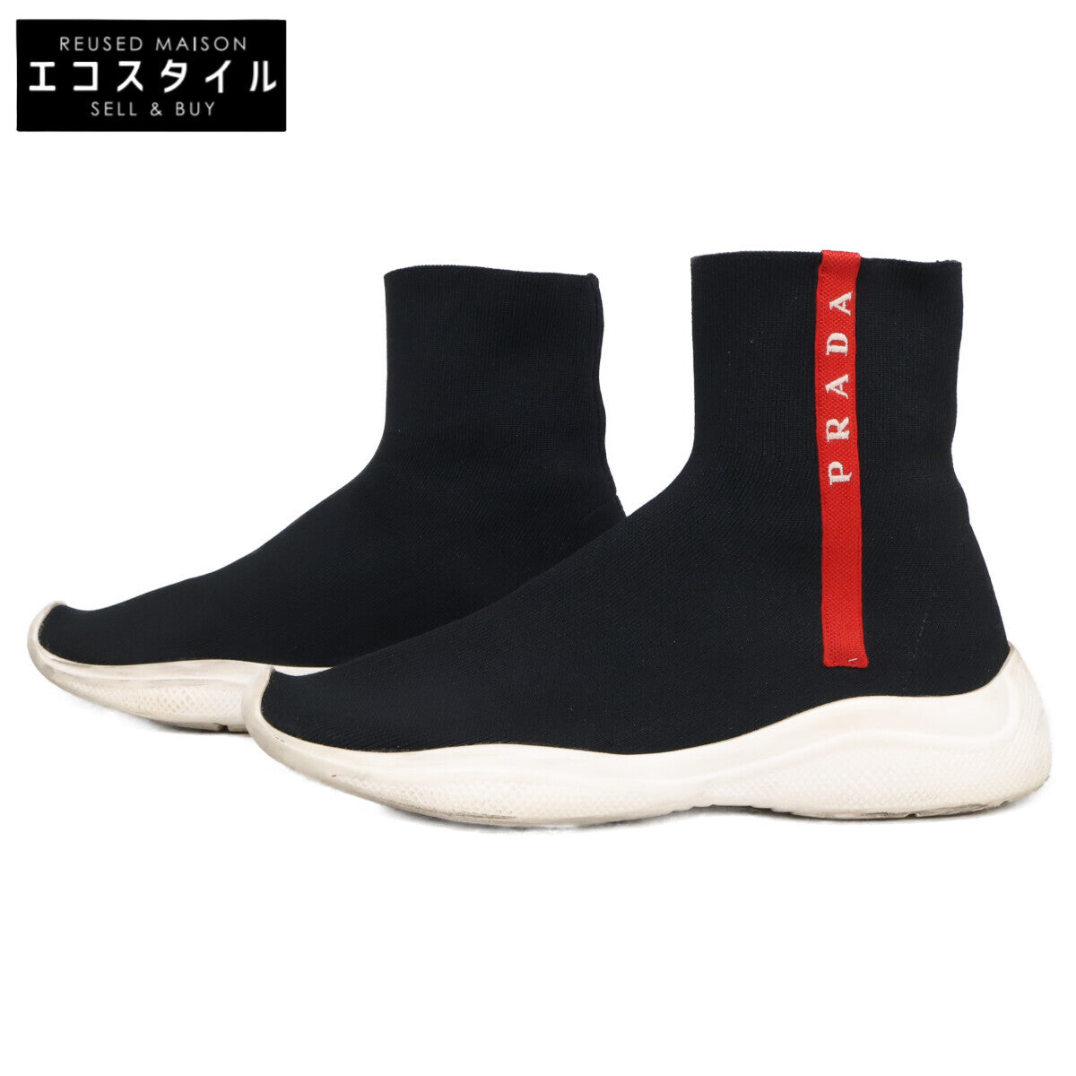 PRADA SPORT プラダスポーツ ニットアッパー ハイカット ソックス シューズ