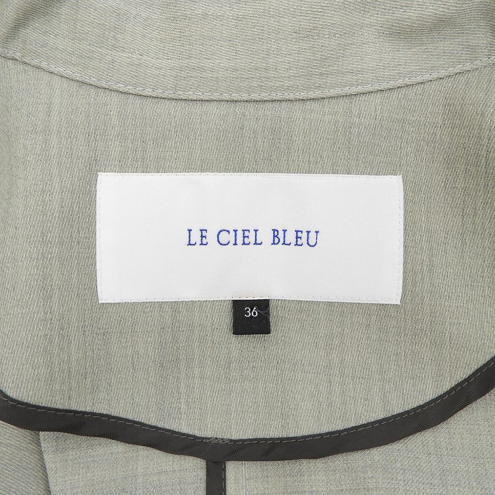LE CIEL BLEU ルシェルブルー ウール ラップドトレンチコート レディース グレー 36 コート