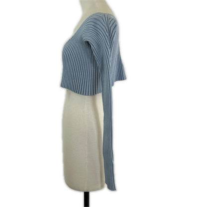 JACQUEMUS ジャックムス ライトブルー リブ編みニット クロップド トップス トップス