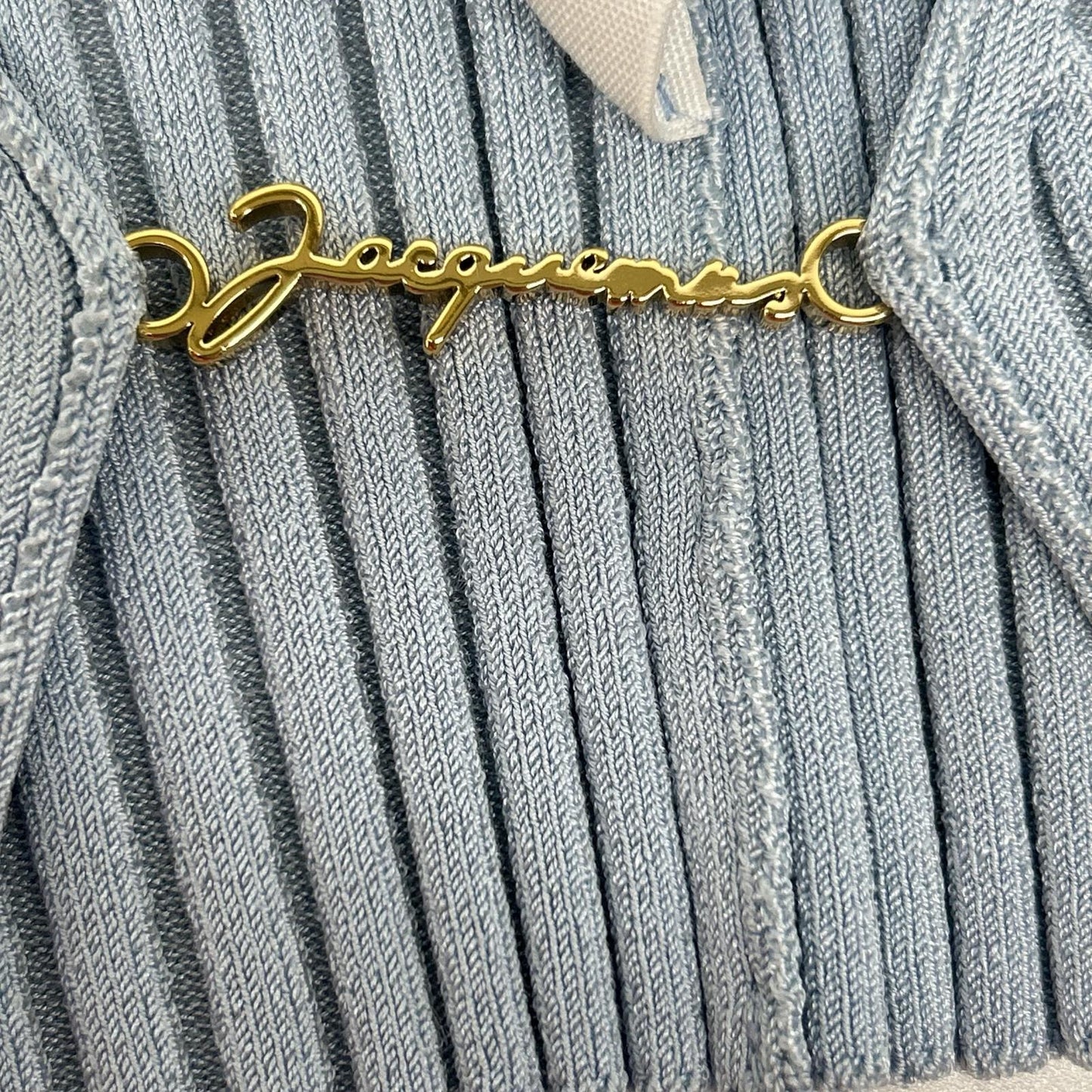 JACQUEMUS ジャックムス ライトブルー リブ編みニット クロップド トップス トップス